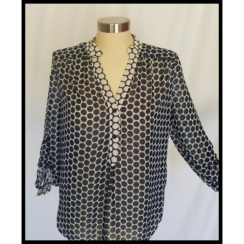 Tacera Blue and White  Blouse